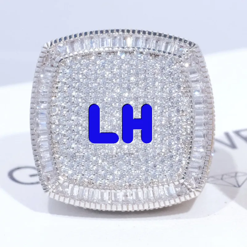 CUSTOM LETTER 3D ICED RING made by The GUU Shop