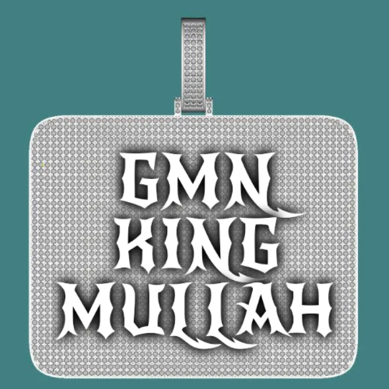 CUSTOM LETTER NECKLACE 3D BIG SQUARE sold by The GUU Shop