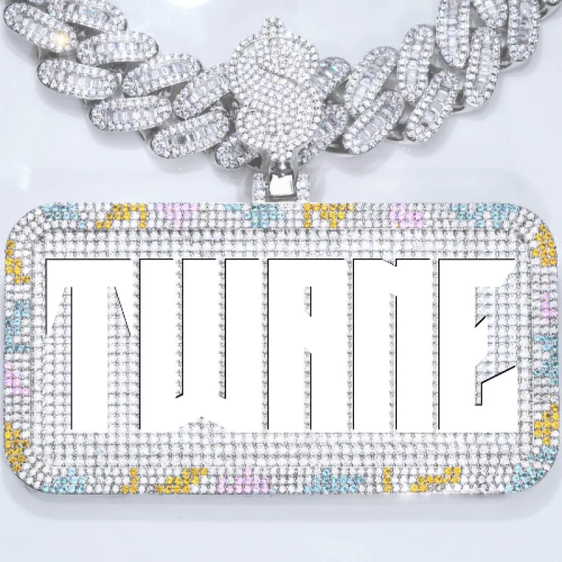 CUSTOM LETTER NECKLACE 3D COLORFUL SQUARE made by The GUU Shop