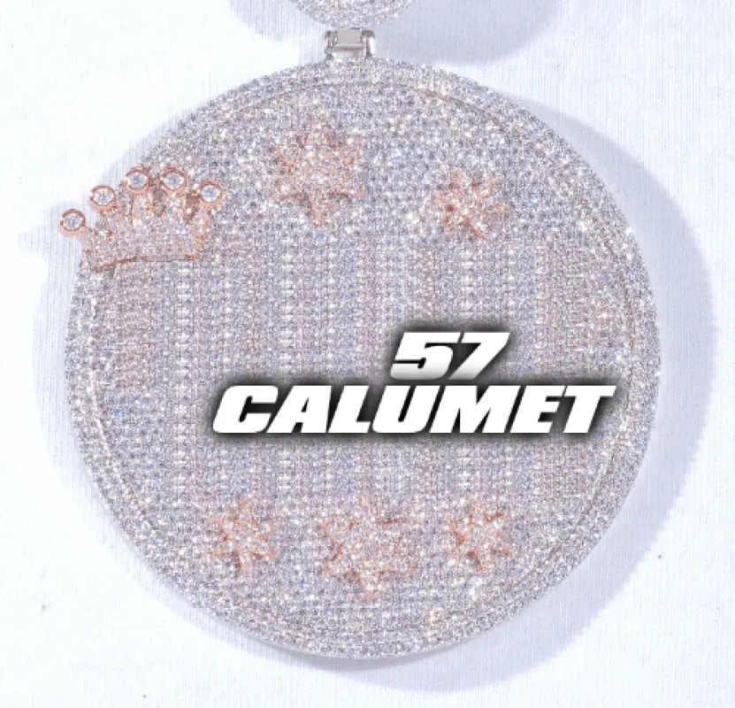 CUSTOM LETTER NECKLACE 3D BIG CROWN DISC made by The GUU Shop