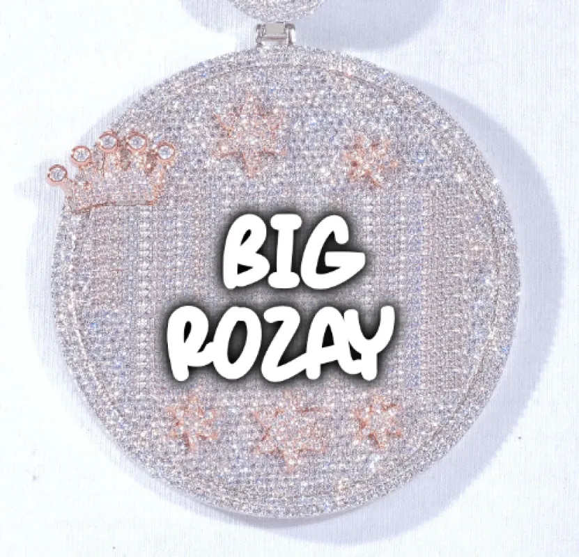 CUSTOM LETTER NECKLACE 3D BIG CROWN DISC made by The GUU Shop