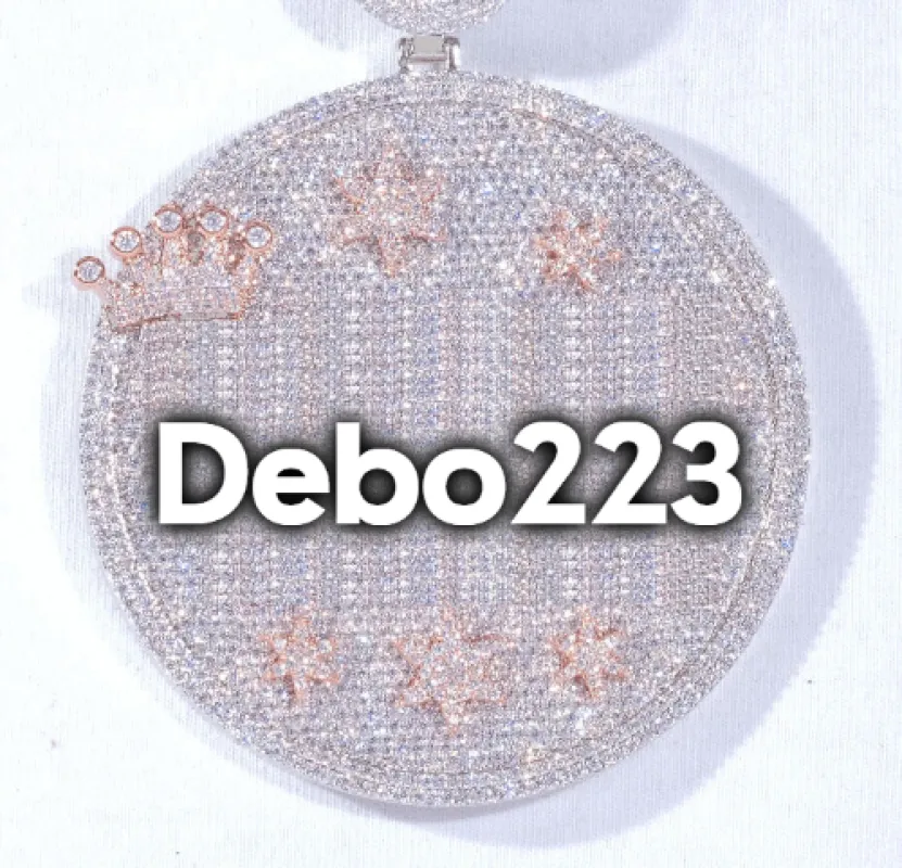 CUSTOM LETTER NECKLACE 3D BIG CROWN DISC made by The GUU Shop