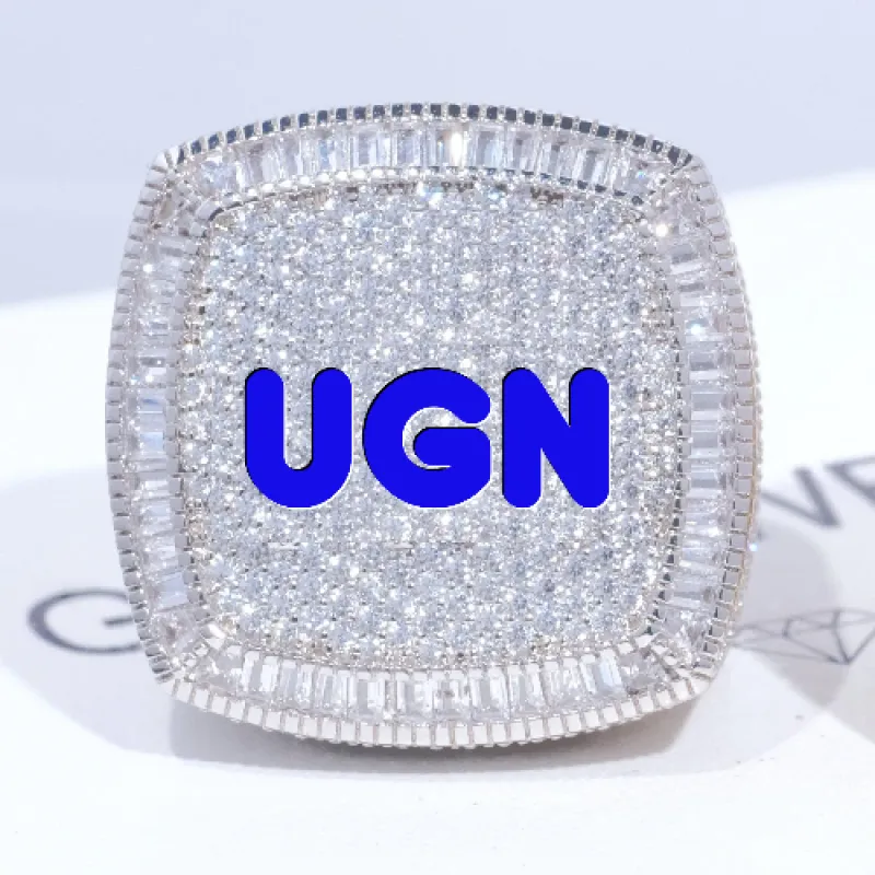 CUSTOM LETTER 3D ICED RING made by The GUU Shop