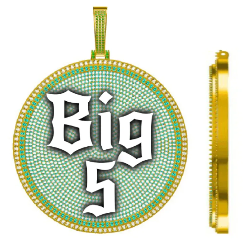 CUSTOM LETTER NECKLACE 3D BIG DISC made by The GUU Shop