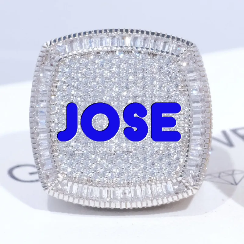 CUSTOM LETTER 3D ICED RING made by The GUU Shop