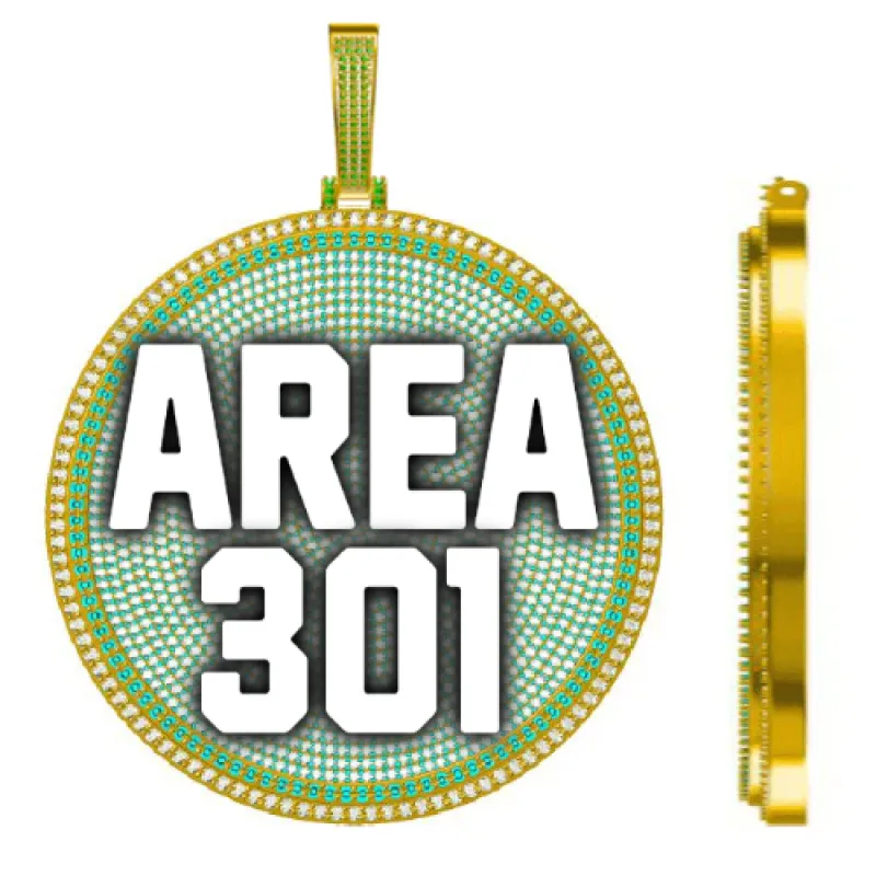 CUSTOM LETTER NECKLACE 3D BIG DISC made by The GUU Shop