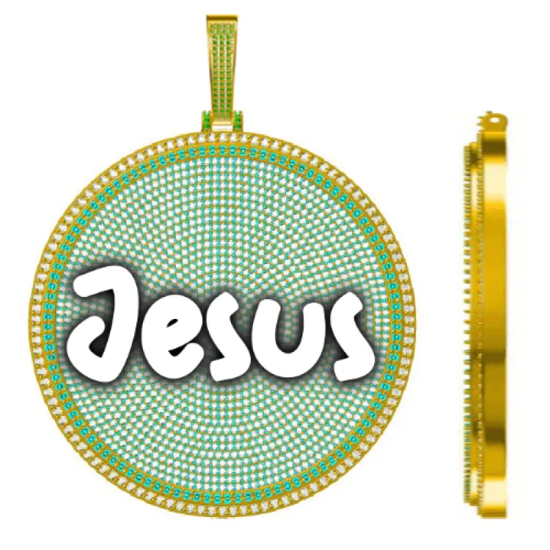 CUSTOM LETTER NECKLACE 3D BIG DISC made by The GUU Shop