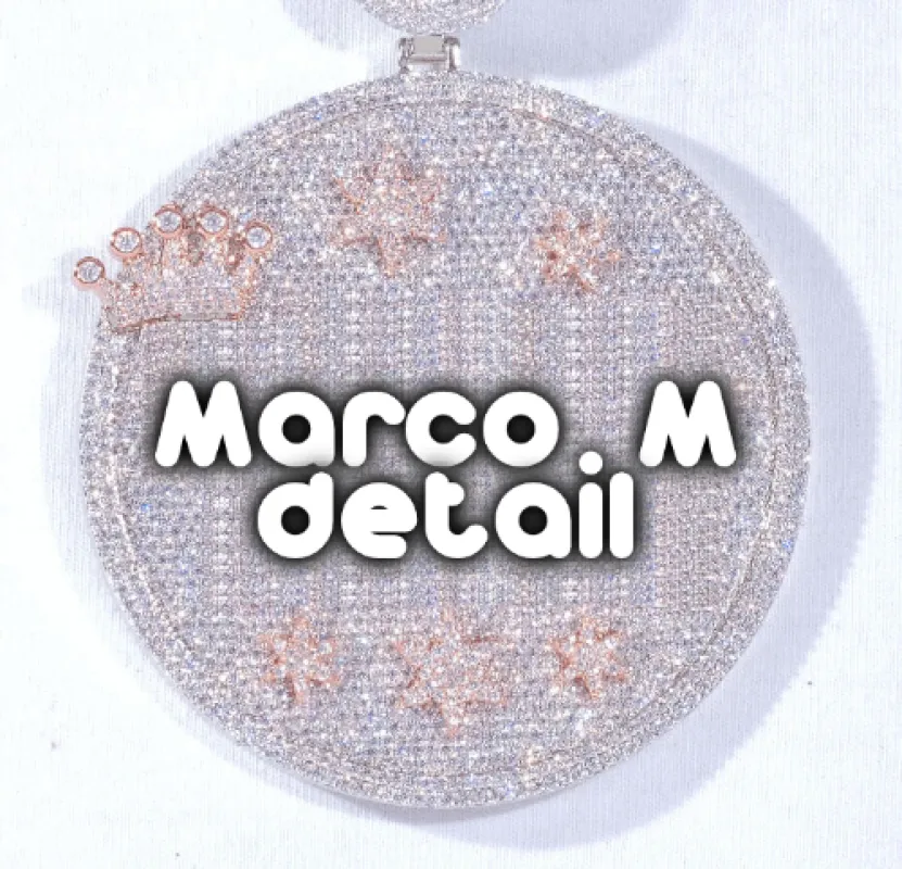 CUSTOM LETTER NECKLACE 3D BIG CROWN DISC made by The GUU Shop