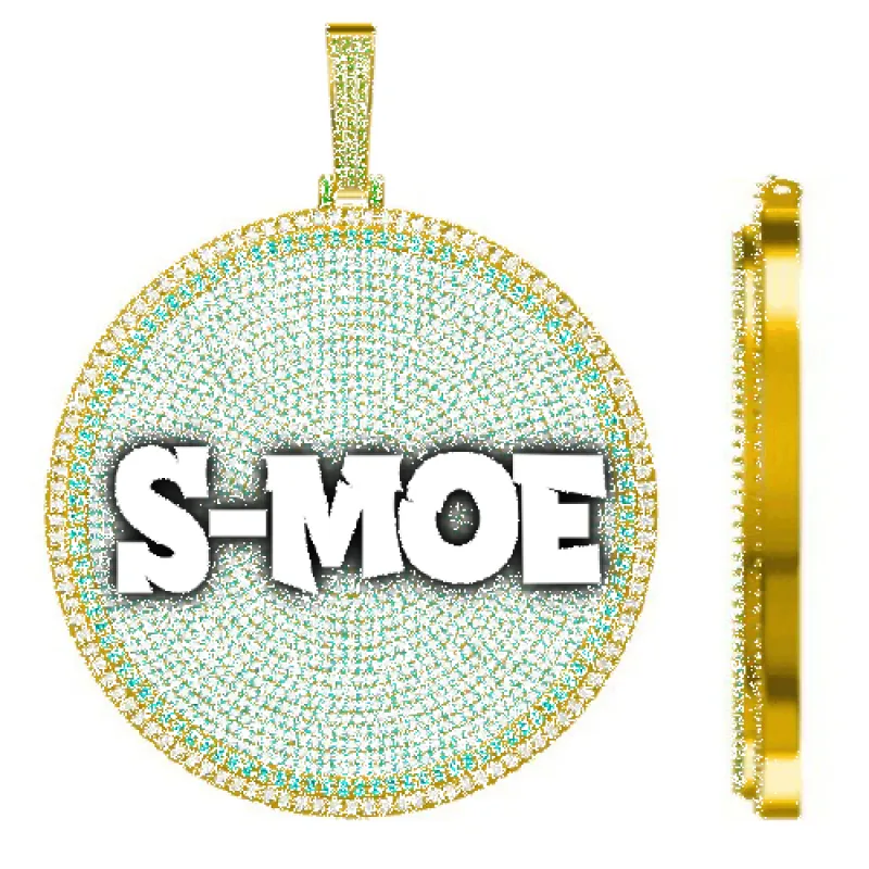 CUSTOM LETTER NECKLACE 3D BIG DISC sold by The GUU Shop