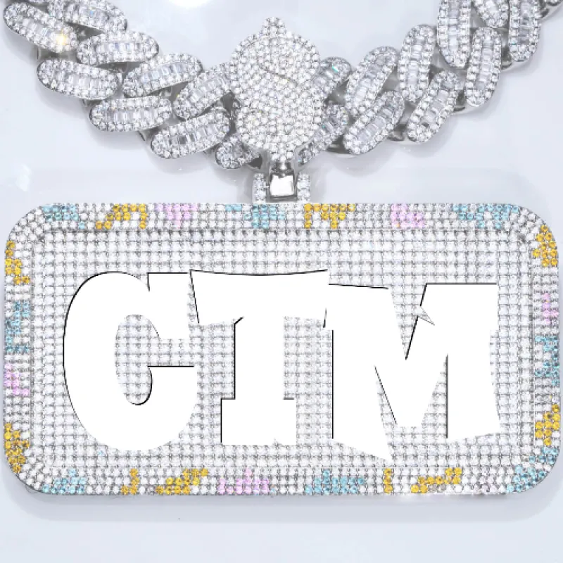CUSTOM LETTER NECKLACE 3D COLORFUL SQUARE made by The GUU Shop