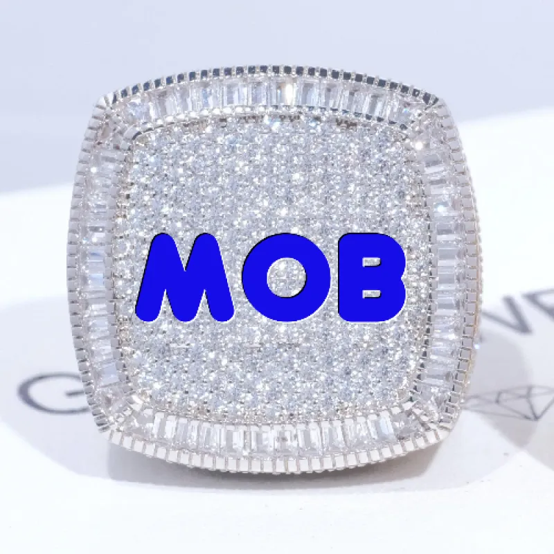 CUSTOM LETTER 3D ICED RING sold by The GUU Shop