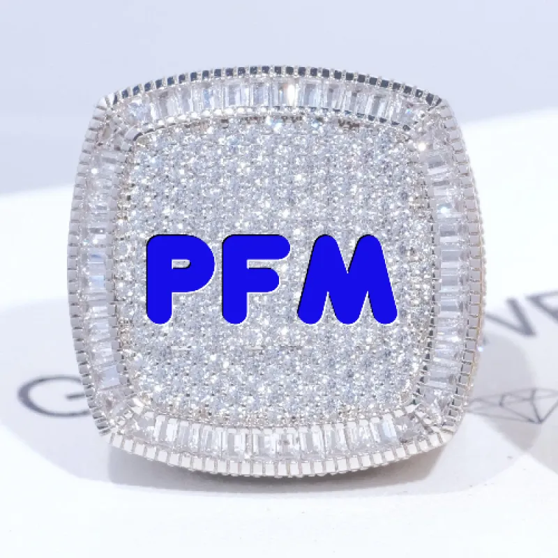 CUSTOM LETTER 3D ICED RING sold by The GUU Shop