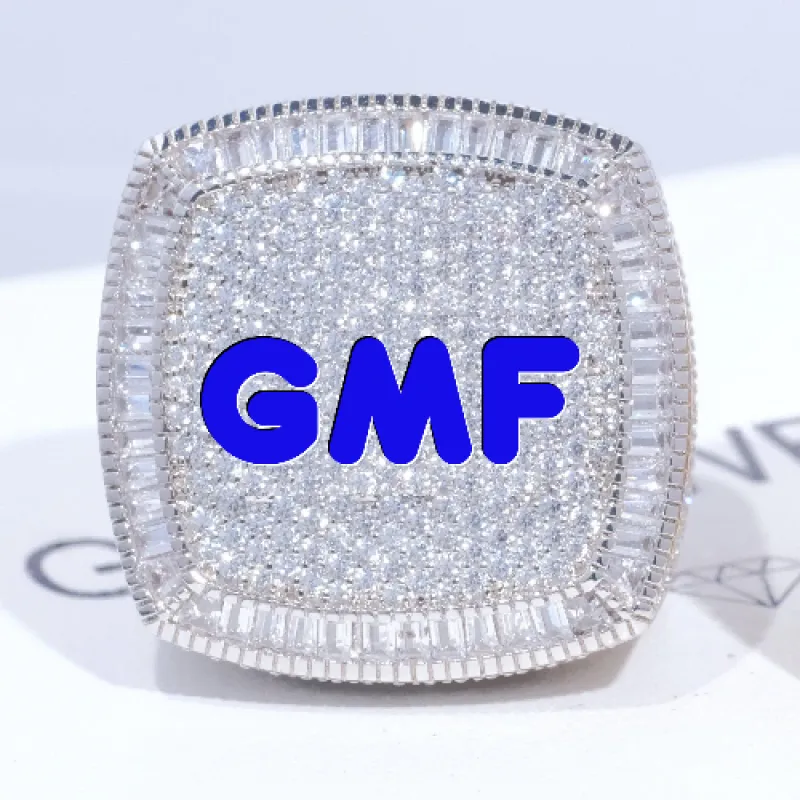 CUSTOM LETTER 3D ICED RING made by The GUU Shop