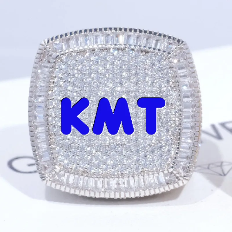 CUSTOM LETTER 3D ICED RING made by The GUU Shop