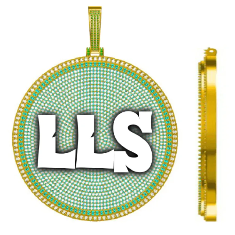 CUSTOM LETTER NECKLACE 3D BIG DISC made by The GUU Shop