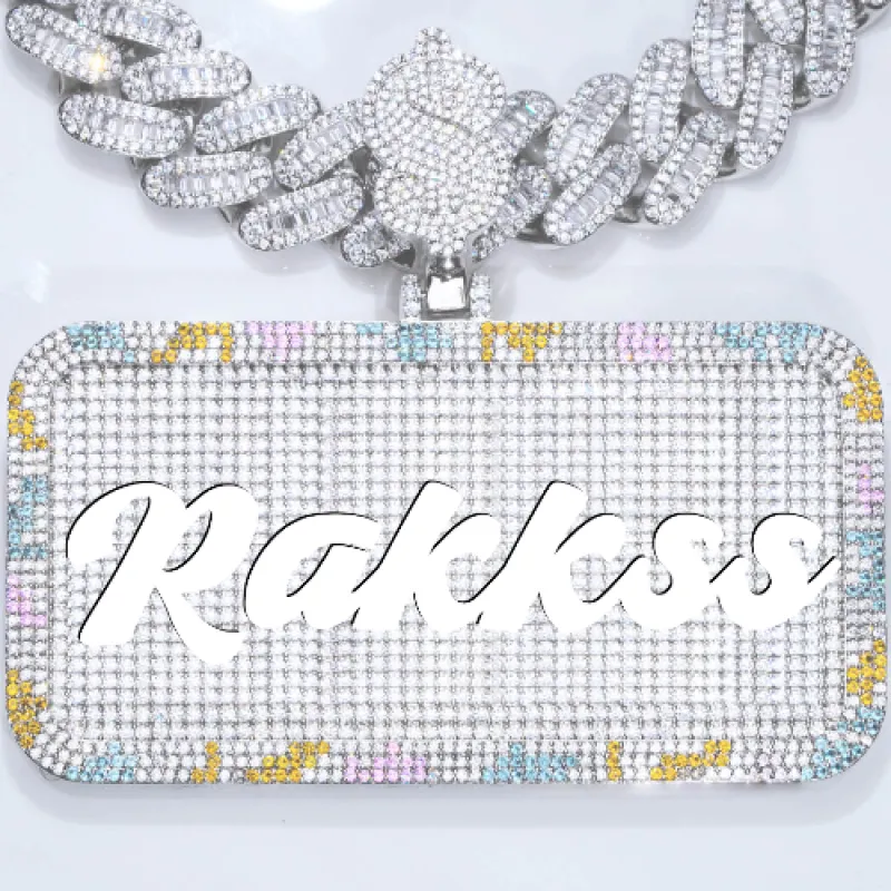 CUSTOM LETTER NECKLACE 3D COLORFUL SQUARE made by The GUU Shop