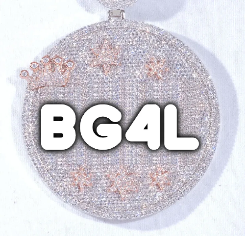 CUSTOM LETTER NECKLACE 3D BIG CROWN DISC made by The GUU Shop