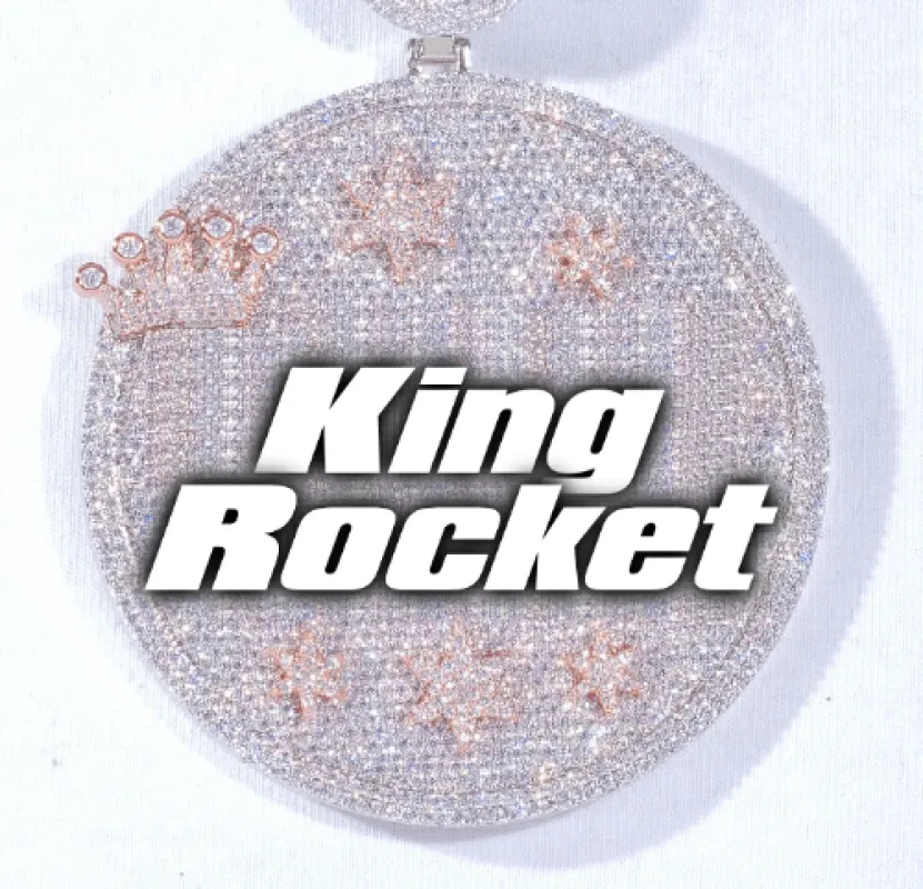 CUSTOM LETTER NECKLACE 3D BIG CROWN DISC sold by The GUU Shop