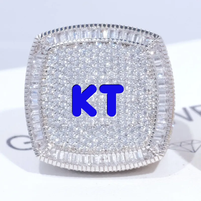 CUSTOM LETTER 3D ICED RING made by The GUU Shop