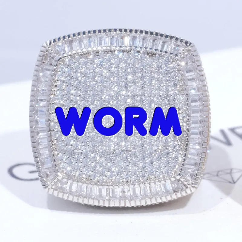 CUSTOM LETTER 3D ICED RING sold by The GUU Shop