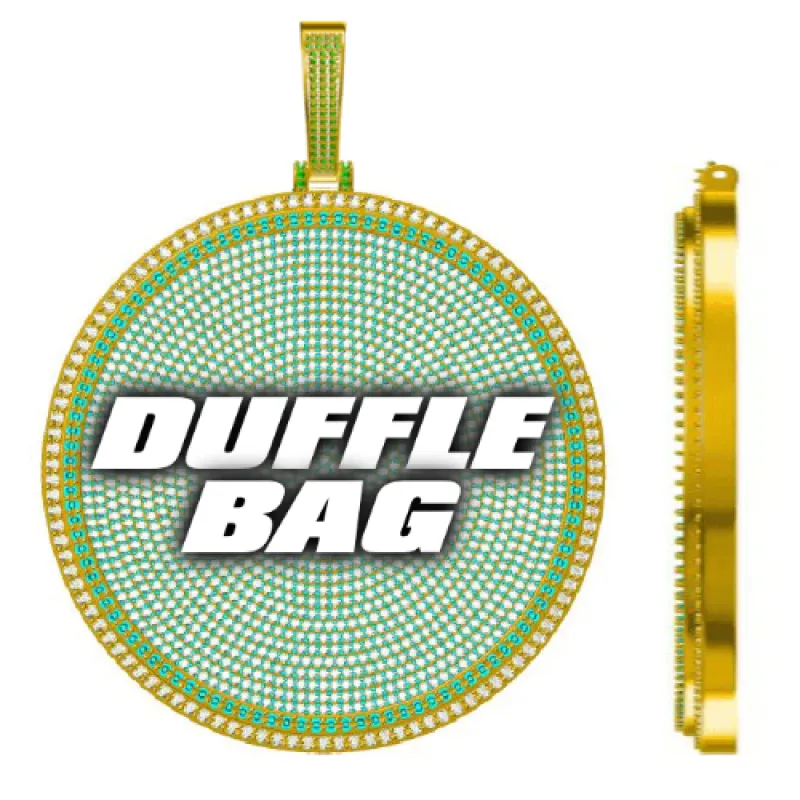 CUSTOM LETTER NECKLACE 3D BIG DISC sold by The GUU Shop