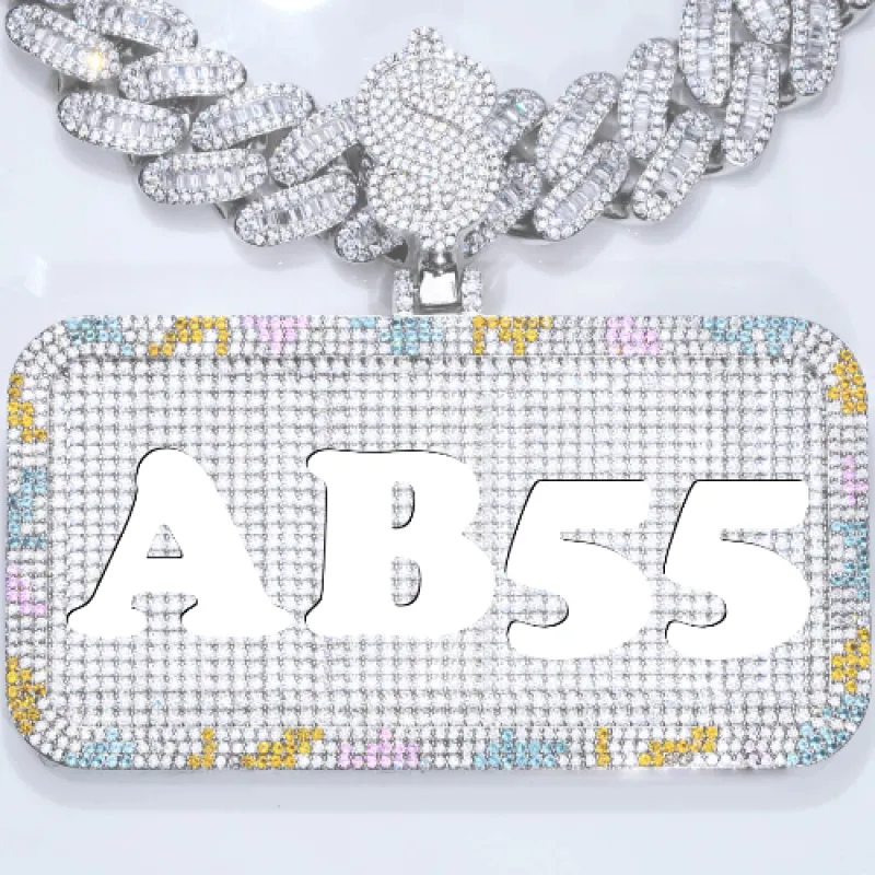 CUSTOM LETTER NECKLACE 3D COLORFUL SQUARE sold by The GUU Shop