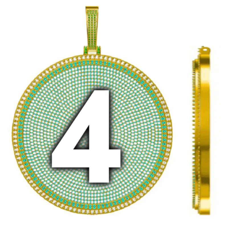 CUSTOM LETTER NECKLACE 3D BIG DISC made by The GUU Shop