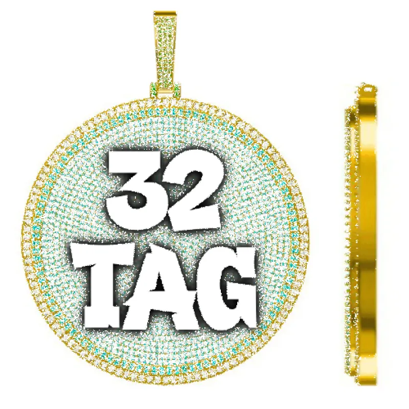 CUSTOM LETTER NECKLACE 3D BIG DISC made by The GUU Shop