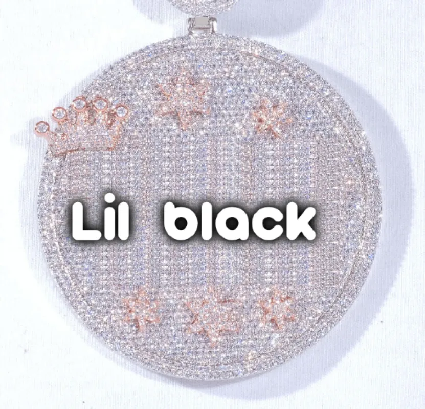 CUSTOM LETTER NECKLACE 3D BIG CROWN DISC made by The GUU Shop