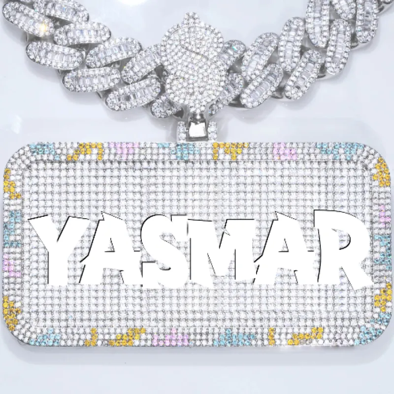 CUSTOM LETTER NECKLACE 3D COLORFUL SQUARE made by The GUU Shop