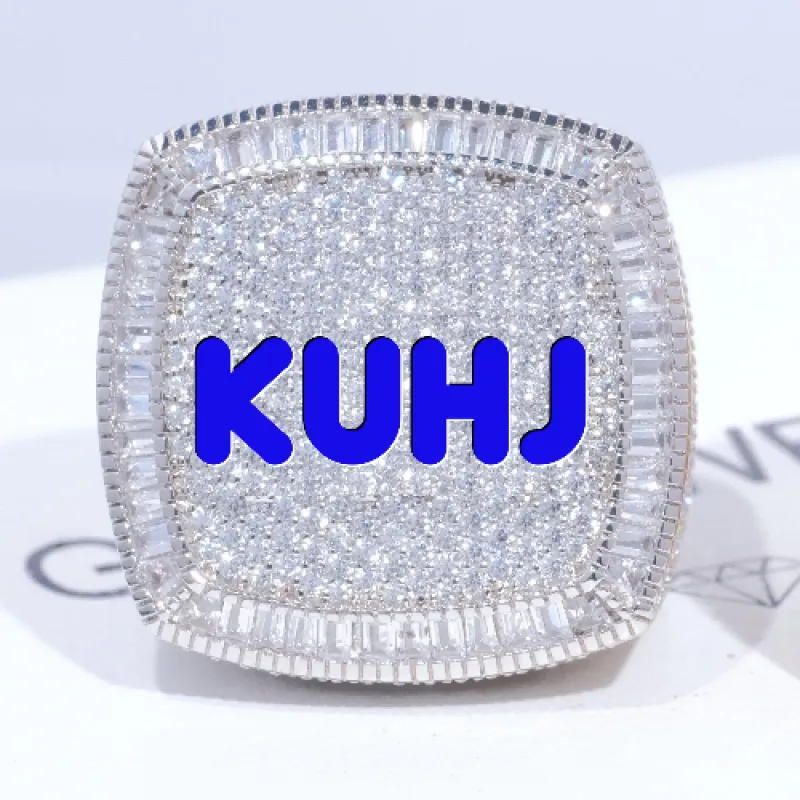 CUSTOM LETTER 3D ICED RING made by The GUU Shop