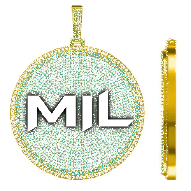 CUSTOM LETTER NECKLACE 3D BIG DISC made by The GUU Shop