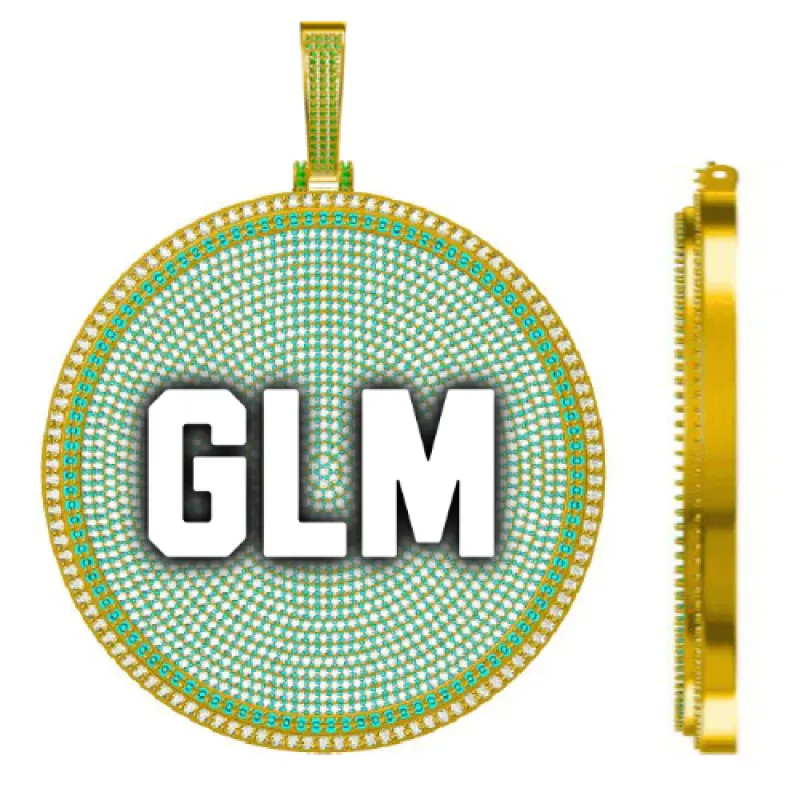 CUSTOM LETTER NECKLACE 3D BIG DISC made by The GUU Shop