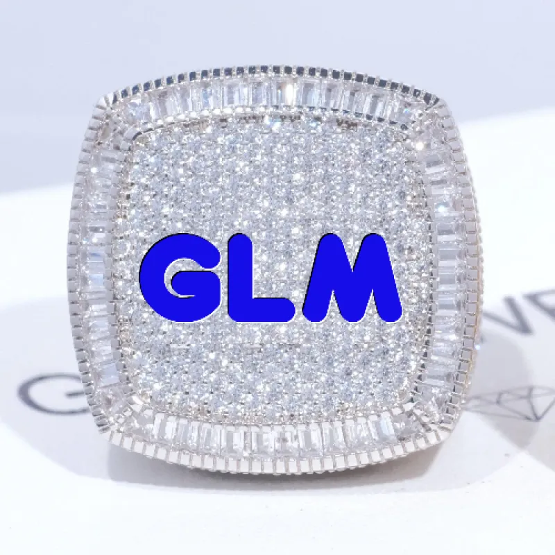CUSTOM LETTER 3D ICED RING made by The GUU Shop