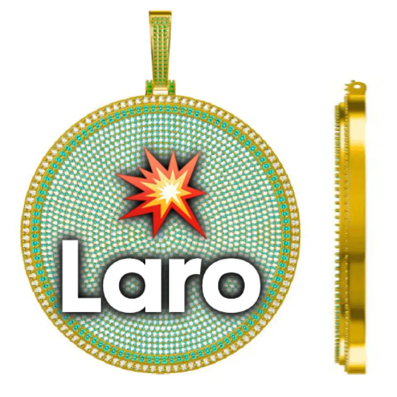 CUSTOM LETTER NECKLACE 3D BIG DISC made by The GUU Shop