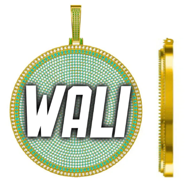 CUSTOM LETTER NECKLACE 3D BIG DISC made by The GUU Shop