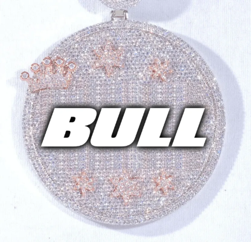 CUSTOM LETTER NECKLACE 3D BIG CROWN DISC sold by The GUU Shop