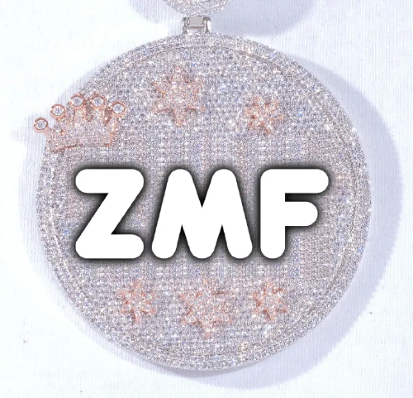 CUSTOM LETTER NECKLACE 3D BIG CROWN DISC made by The GUU Shop