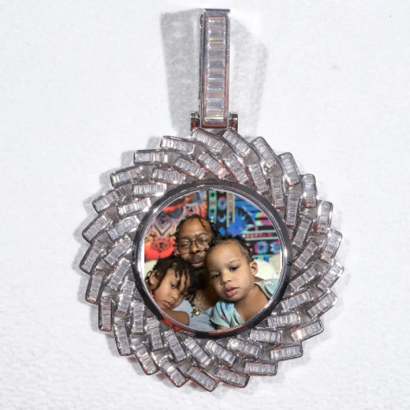 Large 3D Baguette Custom Picture Pendant made by The GUU Shop