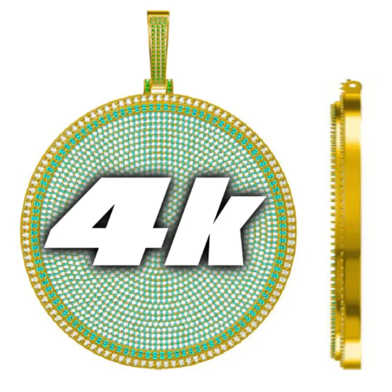 CUSTOM LETTER NECKLACE 3D BIG DISC sold by The GUU Shop