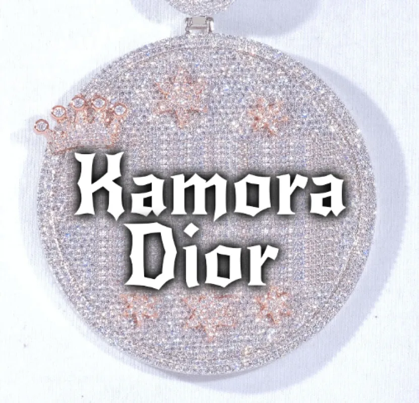 CUSTOM LETTER NECKLACE 3D BIG CROWN DISC sold by The GUU Shop