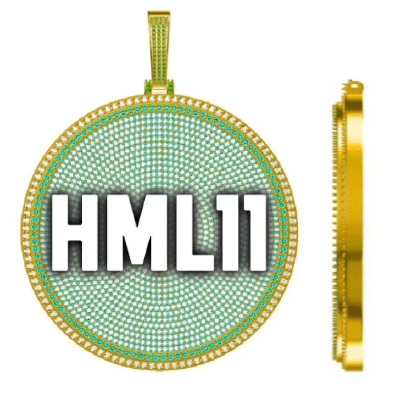 CUSTOM LETTER NECKLACE 3D BIG DISC made by The GUU Shop