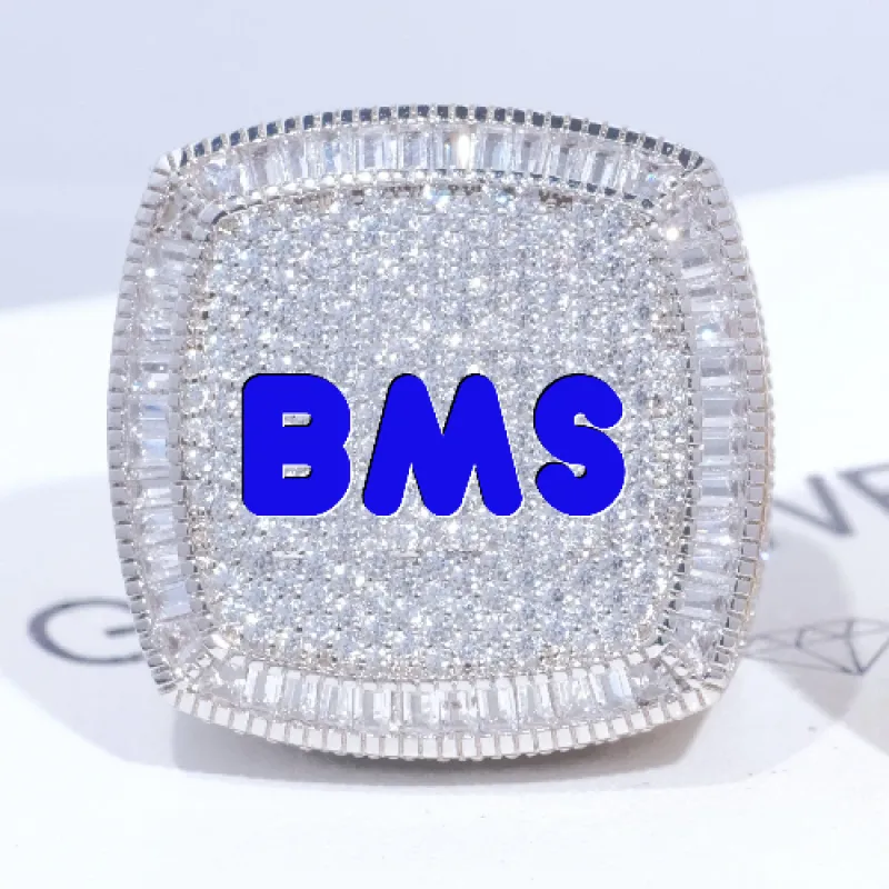 CUSTOM LETTER 3D ICED RING made by The GUU Shop