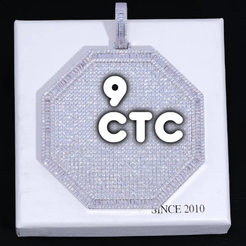CUSTOM LETTER NECKLACE 3D BIG OCTAGON sold by The GUU Shop