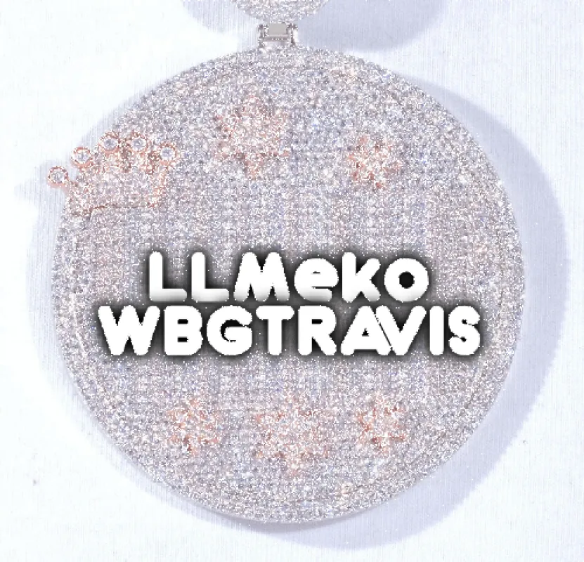 CUSTOM LETTER NECKLACE 3D BIG CROWN DISC made by The GUU Shop