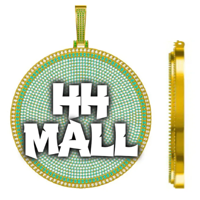 CUSTOM LETTER NECKLACE 3D BIG DISC made by The GUU Shop