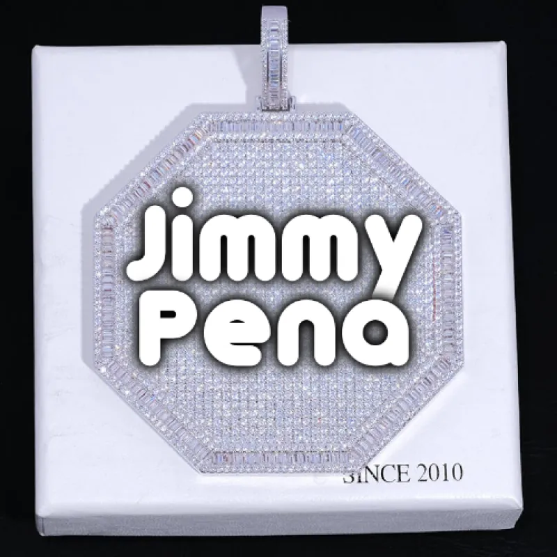 CUSTOM LETTER NECKLACE 3D BIG OCTAGON made by The GUU Shop