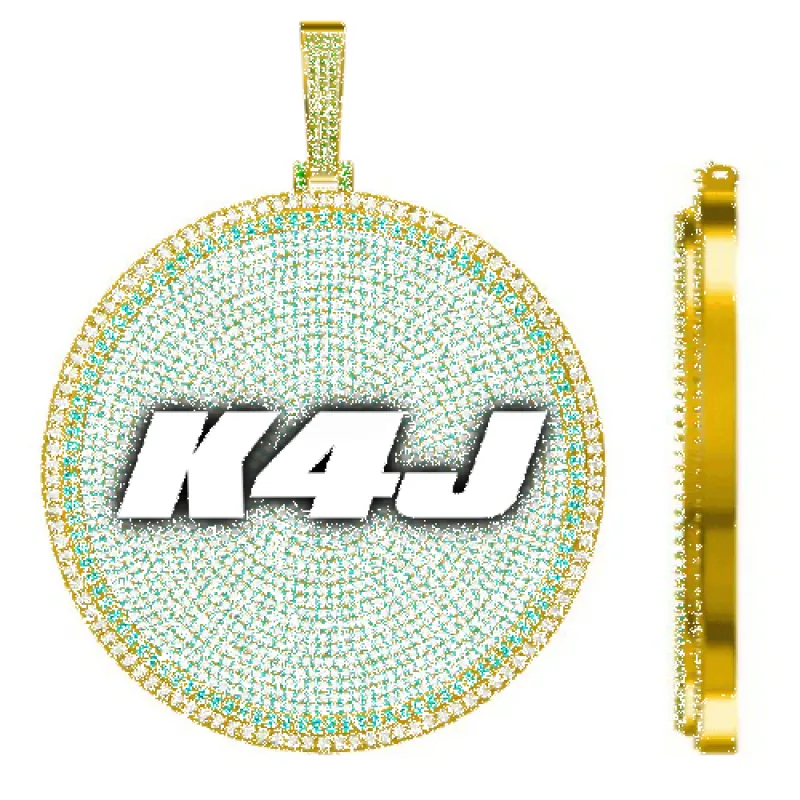 CUSTOM LETTER NECKLACE 3D BIG DISC sold by The GUU Shop