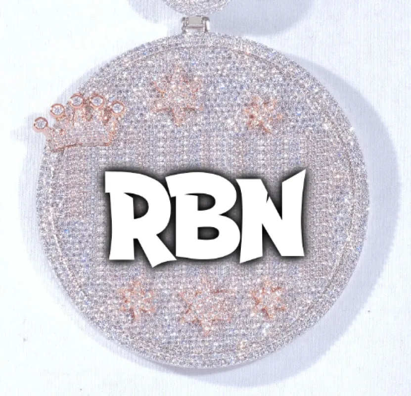 CUSTOM LETTER NECKLACE 3D BIG CROWN DISC made by The GUU Shop