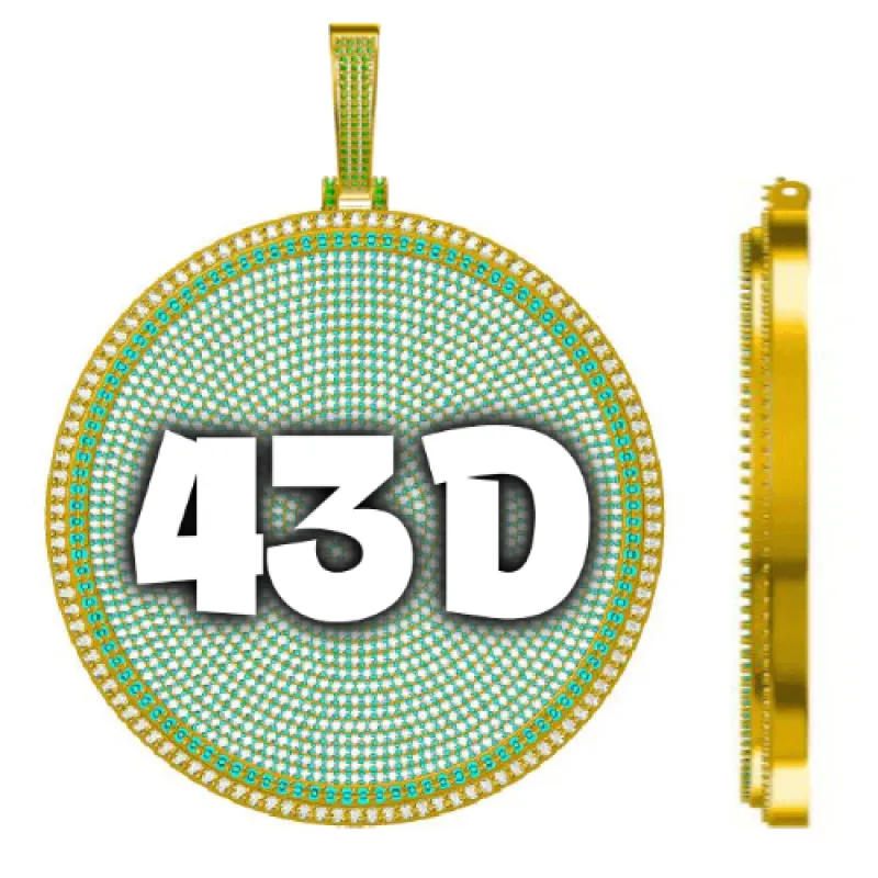 CUSTOM LETTER NECKLACE 3D BIG DISC made by The GUU Shop